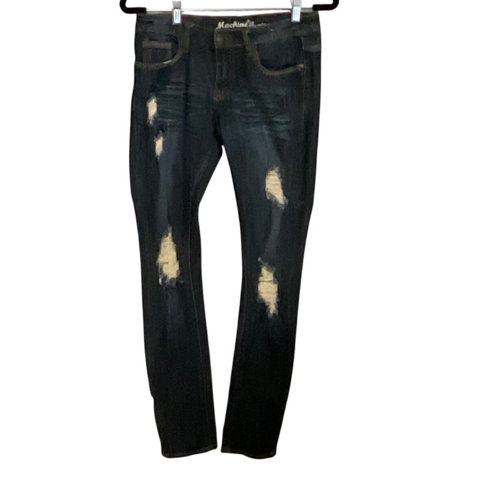 Machine‎ Nouvelle Mode Distressed Skinny Jeans Dark Wash Ripped Denim USA 28